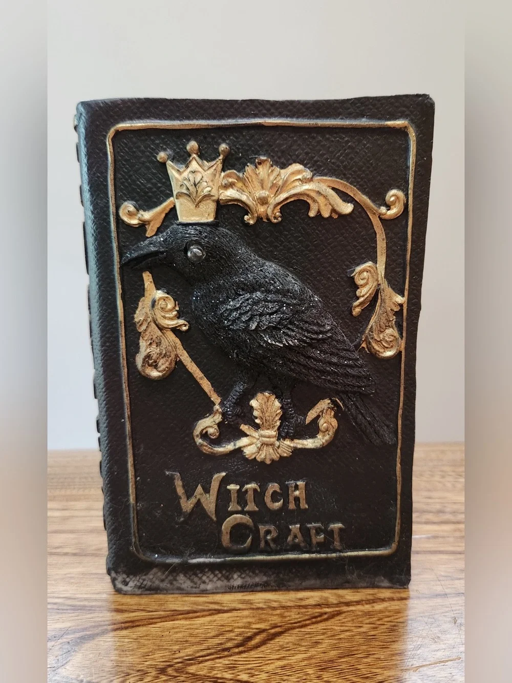 Halloween Cursed Spell Book w/ Raven Light Up Decor-Unique Fake Book Prop